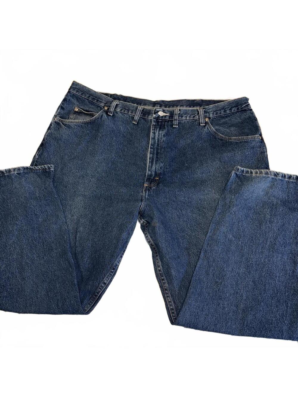 Wrangler Relaxed Fit Classic Blue Denim Mens Jeans W 44 L 30 WorK Casual Pants - Picture 6 of 7